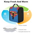thumbnail image 3 of Super-man Lunch Bag Insulated Portable Lunch Box Cooler Bag for School/Picnic/Beach/Hiking Work, 3 of 7