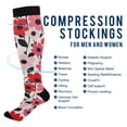 thumbnail image 2 of FORMRS Womens Knee High Socks Casual Long Thick Travel Daily Wear, 2 Pairs, Pink and Red Flowers, 2 of 6