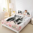 thumbnail image 3 of jejeloiu Marble Highland Cow Bed Sheets Kids,Farm Print King Sheets,4 Pieces, 3 of 6