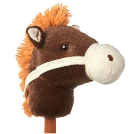 Spark Create Imagine Plush Riding Stick, Dark Brown Horse for 3 Years and Up