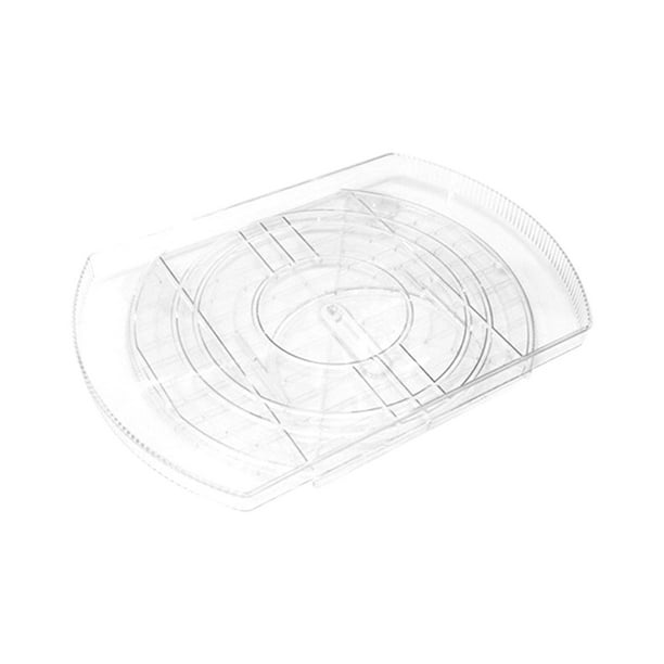 Bandeja giratoria de 360 degree para refrigerador, ideal para almacenar condimentos y bebidas.