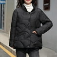 thumbnail image 2 of Hueook Womens Fleece Jacket Womens Coats and Jackets Women's Casual Colored Long-sleeved Capless Jacket Black XL, 2 of 6