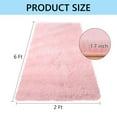 thumbnail image 3 of Tripumer Bedside Rugs Furry Area Rug 2 x 6 Feet Thin Shaggy Indoor Floor Carpet Runner Rugs for Living Room Bedroom Home Decor Pink, 3 of 6
