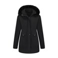 thumbnail image 5 of Waterproof Windproof Women's Hooded Parka Jacket Outwear Long Sleeved Solid Color Pocket Coat Outerwear for Outdoor Hiking Winter | CSEONE,Black L, 5 of 8