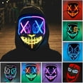 thumbnail image 2 of Mascarilla facial de purga con luz LED para Halloween, máscara de terror brillante, suministros de disfraces, gran oferta, 2 of 4