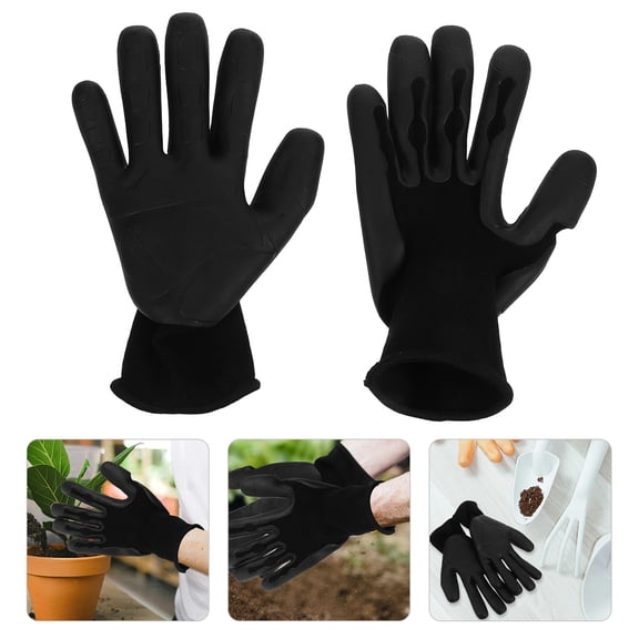 RENACLIPY 2-Pack Black Gardening Gloves for Men and Women, Breathable TPE Material, and Comfortable Design