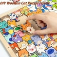 thumbnail image 3 of DIY Wooden Cat Puzzle Frame, Wooden Coloring Puzzle, Paintable Creative Handmade Photo Frame, Cat Puzzles Decor for Home Decoration Craft Lover(12 Colors), 3 of 7