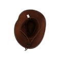 thumbnail image 3 of Unique Bargains Faux Leather Adjustable Neck Strap Western Style Sunhat Cowboy Hat Coffee Color, 3 of 4