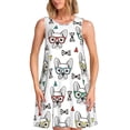 thumbnail image 1 of Cauagu Mignon Bouledogue Français pour Robes d'Été pour Femmes, Robes Soleil Sans Manches Robe Décontractée de Vacances Robes à Col Rond avec 2 Poches, 1 of 7