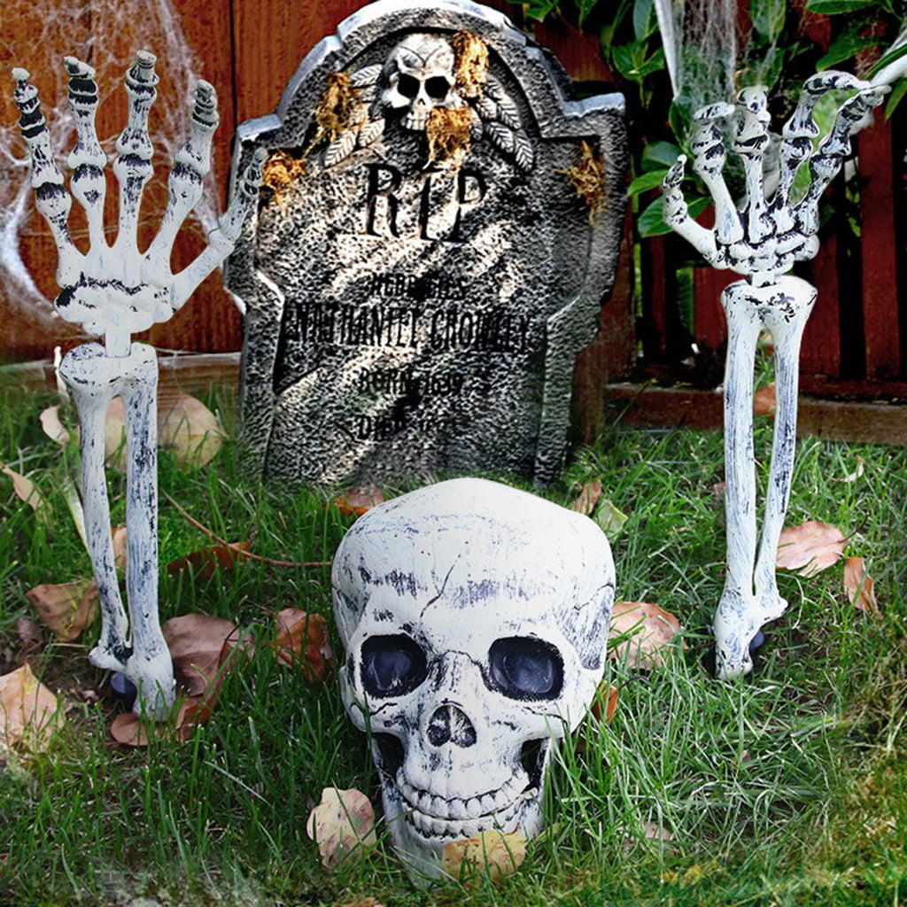 Yard Lawn Stakes Decorations Max Fun Realistic Looking Skeleton Stakes Halloween Decorations for Garden