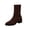 Brown, variant on Knit Elastic Ankle Boots for Women's Chunky Block Heel Stretchy Sock Booties Slim Pointed Toe Low heeled Casual Fall Winter Lightweight Chelsea Short Boots Black 7(39)