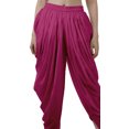 thumbnail image 4 of Moomaya Solid Punjabi Patiala Salwar Dhoti Pants For Women, Elastic Waist Relaxed Baggy Trousers, 4 of 6