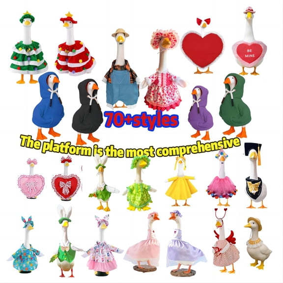 Kumdkd Porch Goose Outfits Christmas Thanksgiving Clothing for 23'' Cement Goose Yard Lawn Outdoor Decor