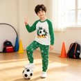thumbnail image 2 of FEDPOP Toddler Boys Pajamas Soccer Graphic Long Sleeve Sleepwear Kids Pjs Set Size 3T, 2 of 7