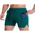 thumbnail image 2 of Men Casual Sports Shorts  Quick-drying Solid Color Running Training Fitness Short Pants with Pockets, 2 of 6