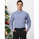 thumbnail image 2 of Camisa a cuadros para hombre, ajuste regular, con botones, manga larga, vestido, camisas a cuadros azul oscuro blanco L, 2 of 6