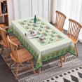 thumbnail image 5 of Bohemian Floral Waterproof Tablecloth,60x84 Inch Rectangle Stain Resistant Table Cover For Dining Room Kitchen Party Decor,Green, 5 of 6