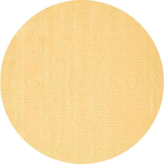 Ahgly Company Indoor Round Solid Brown Modern Area Rugs, 7' Round