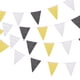 thumbnail image 1 of Uxcell 33ft Banderín Negro Amarillo Blanco, 36 PCS Banderas de Triángulo para Cumpleaños Boda Jardín, 1 of 6