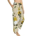 thumbnail image 2 of Xecao Gnomes Bees And Sunflowers Women's Straight Lounge Pajama Pants: The Epitome of Relaxed Sleepwear, 2 of 9