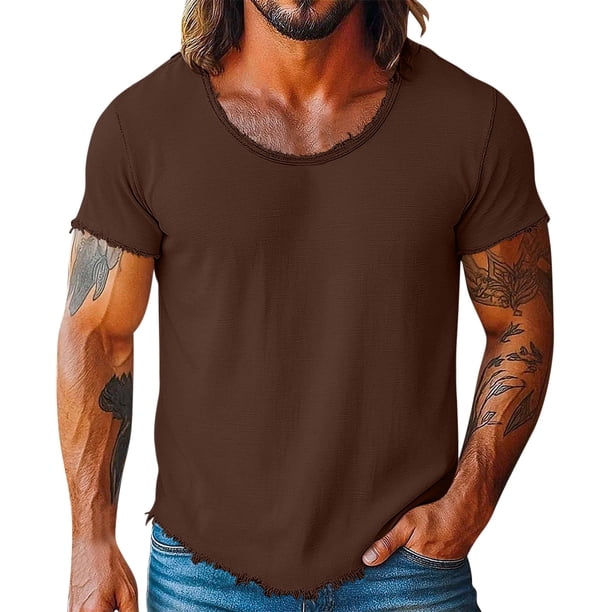 M Y M Camisa sin Mangas Color Sólido Clásico Ropa Deportiva Casual para Cualquier Temporada Camisas de Lino de los Hombres