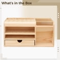 thumbnail image 5 of Wooden Screwdriver Organizer, Tools Storage Organizer, Wood Organizer Box with Drawers, Multi-layer Storage, Perfect for Desktop Clutter Control and Tool Management, 5 of 5