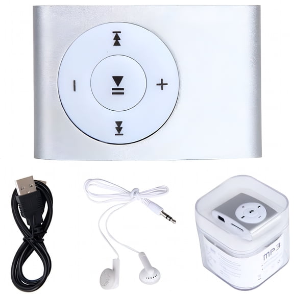 GJX Usb Mini Mp3 Player - 32Gb Storage, 6 Eq Modes, Clip-On Design - Portable Music Player with Headphone - Silver