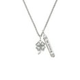 thumbnail image 2 of Delight Jewelry Silvertone Antiqued Four Leaf Clover Silvertone Be Strong and Courageous Bar Charm Necklace, 23", 2 of 4