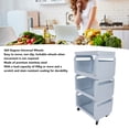 thumbnail image 3 of Stainless Steel Movable Utility Storage Organizer, Floor Standing Utility Carts with Caster Wheels for Kitchen Snack Spice Fruit, 3 of 7