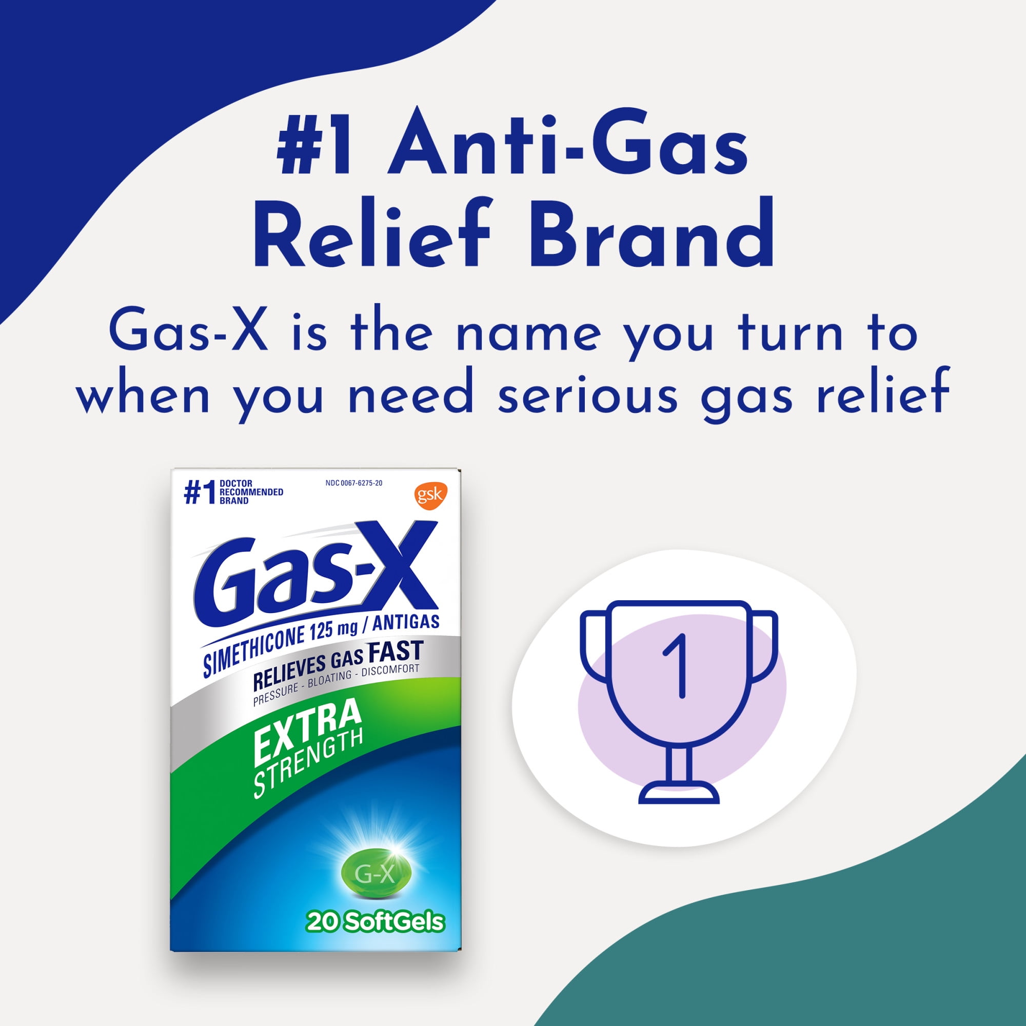 Gas-X Extra Strength Gas Relief Softgels With Simethicone 125 Mg - 20 Count