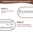 thumbnail image 3 of 1" Diameter Adjustable Curtain Rods,32"-72" Heavy Duty Single Curtain Rod Set,Easy to Install,Frosted Silver, 3 of 9