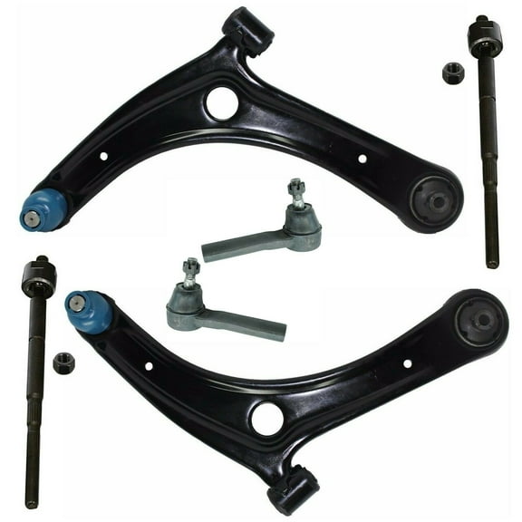 New 6 Pc Kit Front Lower Right Left Control Arms & Ball Joint   Inner Outer Tie Rod Ends Fits select: 2007-2014 JEEP PATRIOT, 2007-2014 JEEP COMPASS