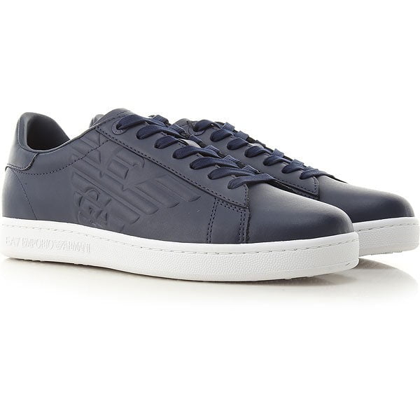 Emporio Armani Male Blue Round Toe Sneakers Blue Sizes US 3.5 18 Walmart