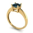 thumbnail image 2 of Clara Pucci 14K Yellow Gold Solid Gold LondonBlueTopaz Solitaire Anniversary Ring for Women - 1 cttw Cushion Cut, 2 of 7
