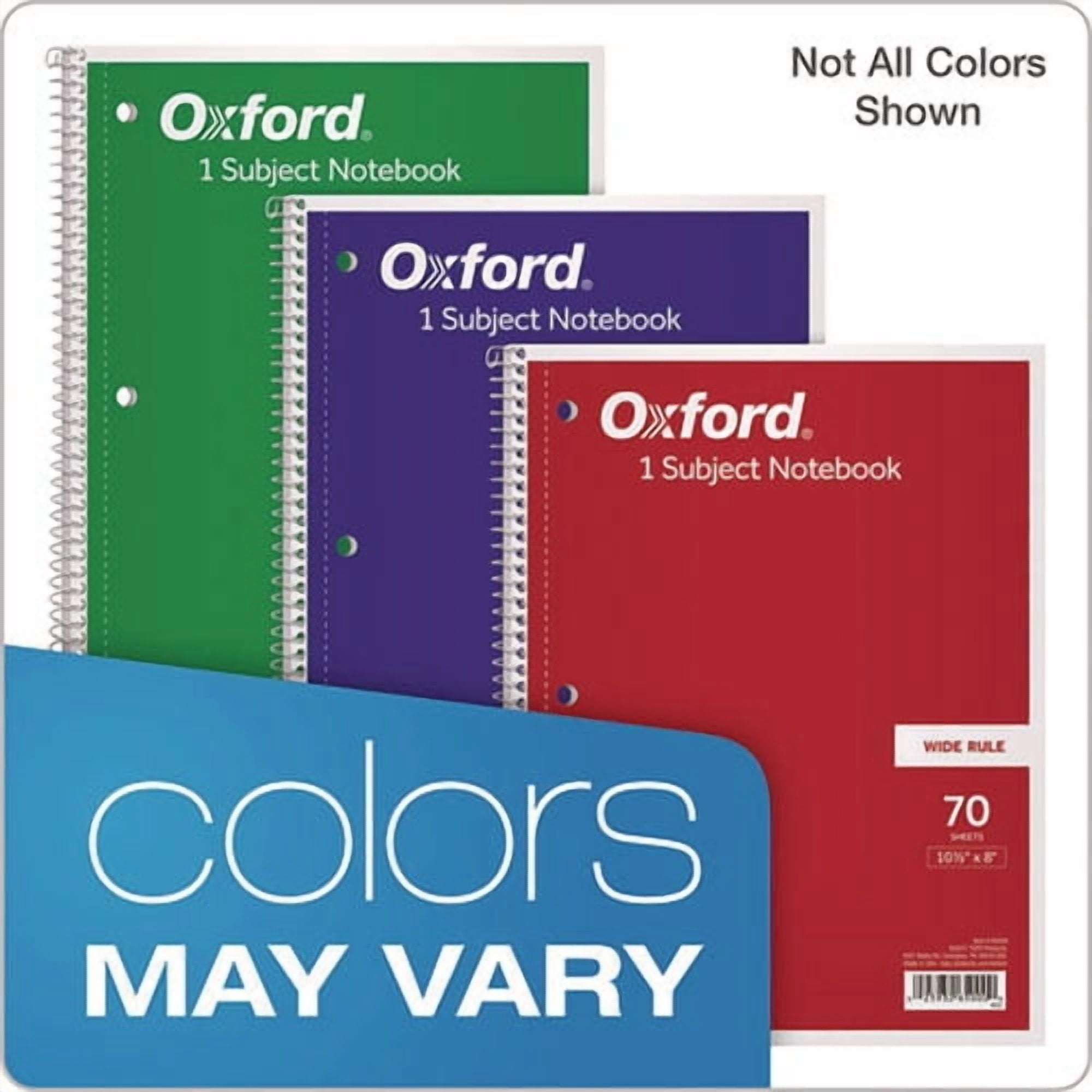 Coil-Lock Wirebound Notebook, 3-Hole Punched, Wide/Legal Rule, Randomly Assorted Cover Color, (70) 1 | Bundle of 10