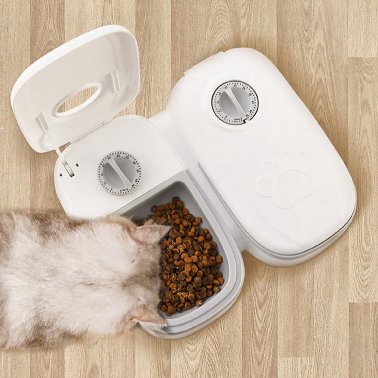 Smart Pet Feeder Bowl Automatic Ration Dispenser for Fresh Dry and Wet Double Meal Food 2PCS