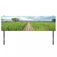 thumbnail image 3 of East Headboard, Old Wooden Bridge Between Rice Field with Sunlight at Khonburi Thailand, Upholstered Decorative Metal Bed Headboard with Memory Foam, King Size, Green Pale Blue Tan, by Ambesonne, 3 of 4