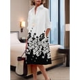 thumbnail image 4 of Vestido Zhyaj de manga larga a media pierna con lunares blancos para mujer 2025, 4 of 6