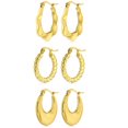 thumbnail image 1 of JeenMata Juego de regalo de 3 pares de pendientes para mujer chapados en oro amarillo hipoalergénicos, 1 of 4