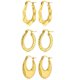 thumbnail image 1 of JeenMata Juego de regalo de 3 pares de pendientes para mujer chapados en oro amarillo hipoalergénicos, 1 of 4