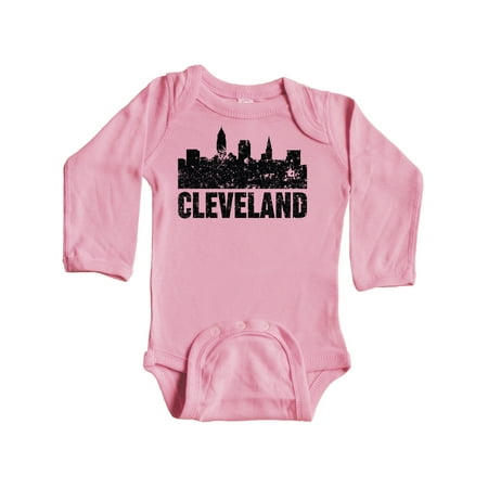 

Inktastic Cleveland Skyline Grunge Gift Baby Boy or Baby Girl Long Sleeve Bodysuit
