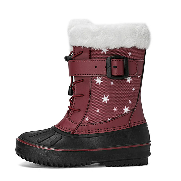 Engtoy kids Snow Boots Boys Girls Shoes Winter Waterproof Outdoor  Children's Duck Boots Toddler Hunting Shoes Big Kids