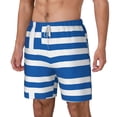 thumbnail image 5 of Men's 2 in 1 Swim Trunks with Compression Liner Greek Flag Quick Dry Beach Shorts, 5 of 6