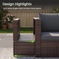 thumbnail image 2 of POTEBAN 6-Piece Space-Saving Patio Furniture Set, All Weather Brown Wicker Rattan Sectional Sofa with 2 Ottomans, Outdoor Conversation Set for Garden, Backyard, Gray Cushions, 2 of 9