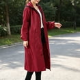 thumbnail image 7 of Neewe Womens Plain Rain Poncho Stylish Polyester Waterproof Raincoat with Pocket Hood Zipper, 7 of 7
