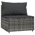 thumbnail image 6 of vidaXL 4 Piece Patio Lounge Set with Cushions Gray Poly Rattan, 6 of 11