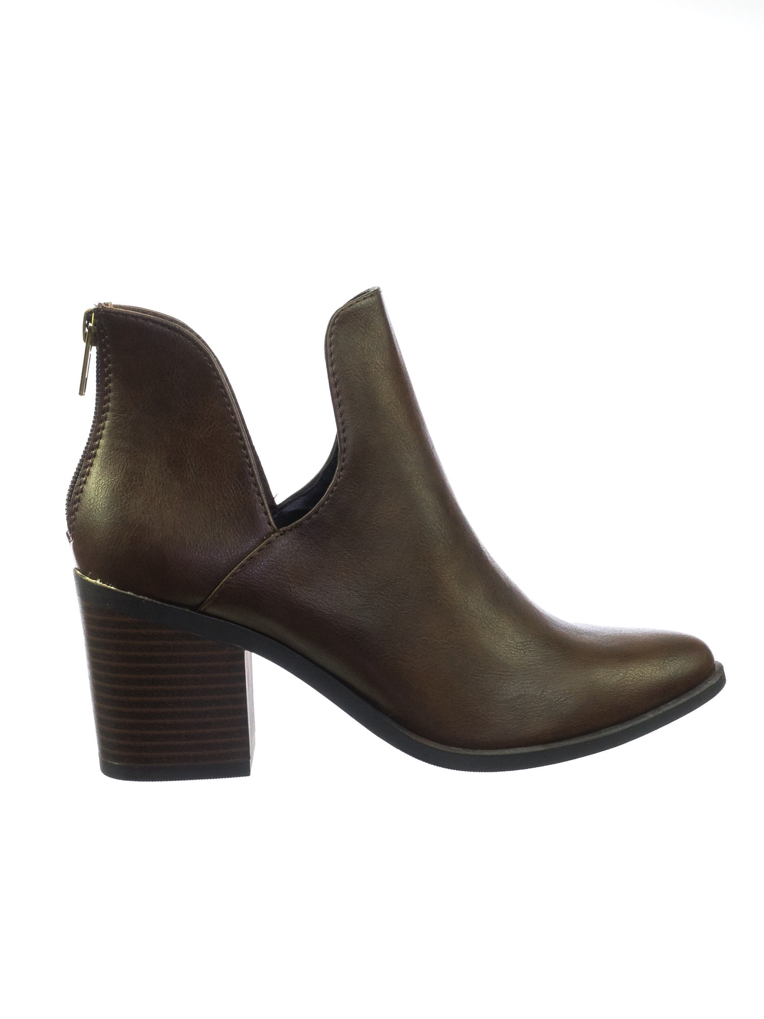 Block Heel Side Cutout Bootie - Womens 