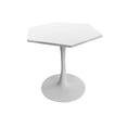 thumbnail image 3 of Yoneston 31.50" Modern Hexagonal Coffee Table with MDF Table Top & Metal Base for Dining Room Kitchen Living Room, White Finish, 3 of 8