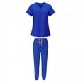 thumbnail image 1 of 2x Conjunto De Uniforme Médico Femenino, Ropa De Trabajo De Enfermera Lavable A Máquina Para Salón De Belleza, 1 of 8