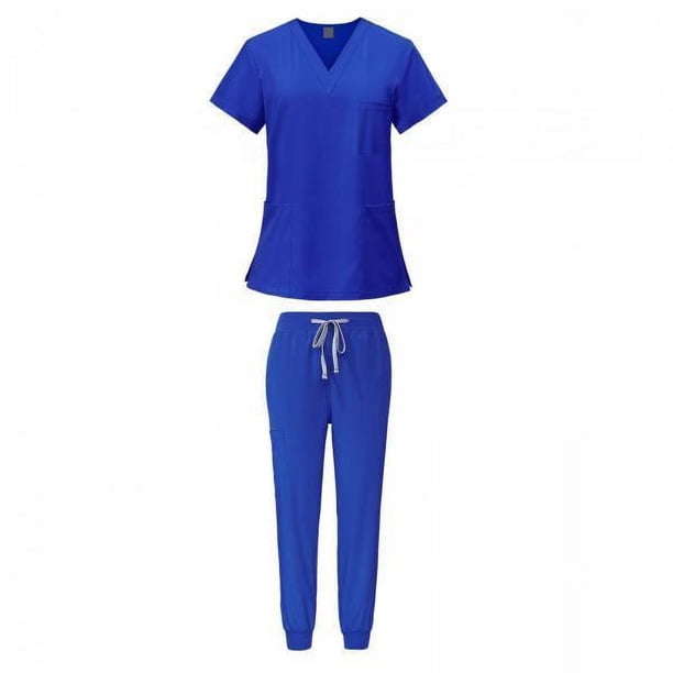 2x Conjunto De Uniforme Médico Femenino, Ropa De Trabajo De Enfermera Lavable A Máquina Para Salón De Belleza